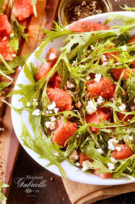 Mediterranean Watermelon & Arugula Salad with Feta & Mint