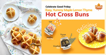 Easy, Yummy Maple Lemon Thyme Hot Cross Buns