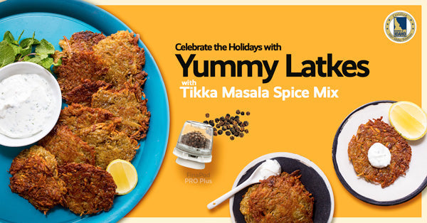 Tikka Masala Latkes with Mint Yogurt Sauce