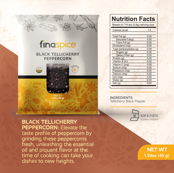 FinaSpice Black Tellicherry Peppercorn