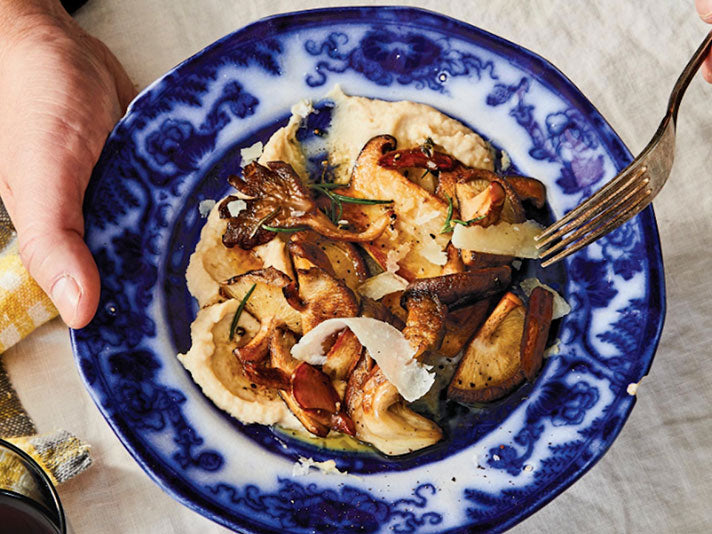 Peter Som's Fancy Mushrooms and Creamy Beans with Citrus Brown Butter