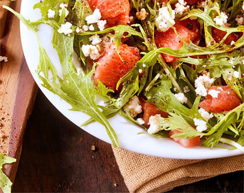 Mediterranean Watermelon & Arugula Salad with Feta & Mint